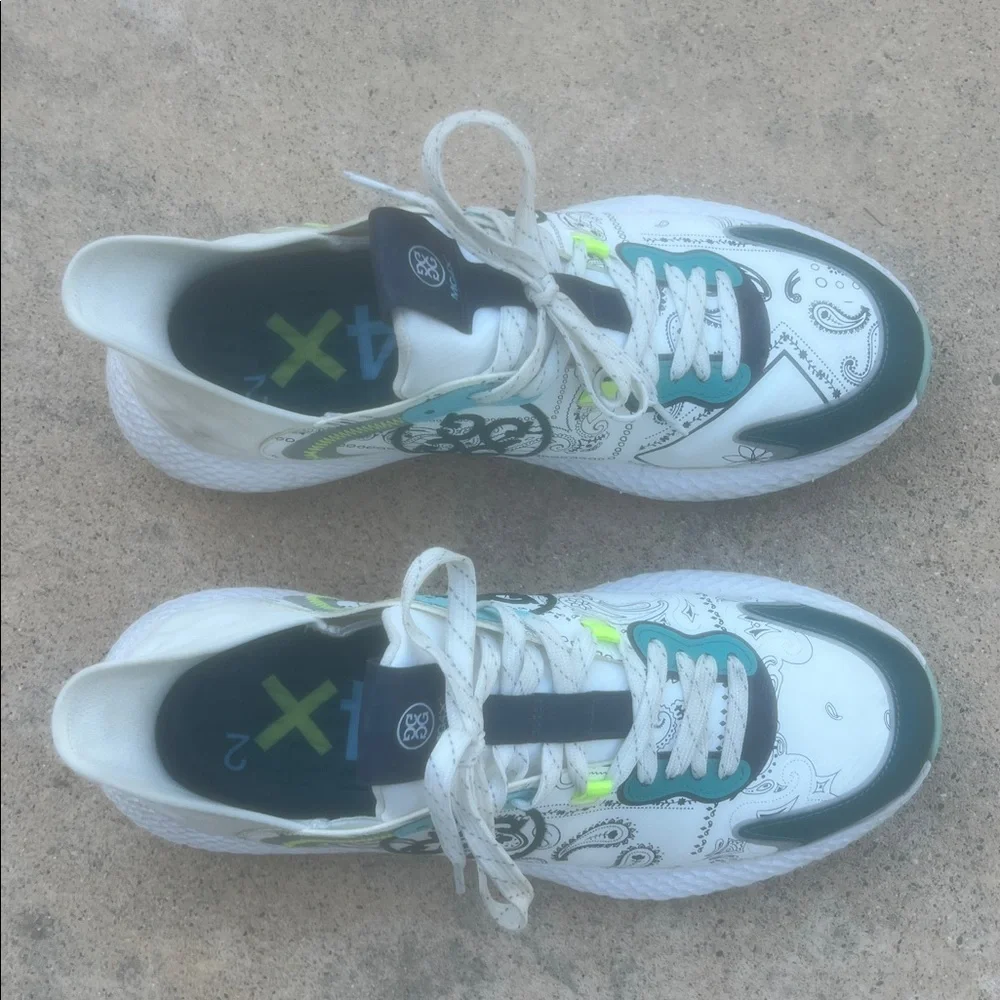 G/Fore MG4X Men's Cross Trainer Teal Bandana Print Golf Shoes Size 10